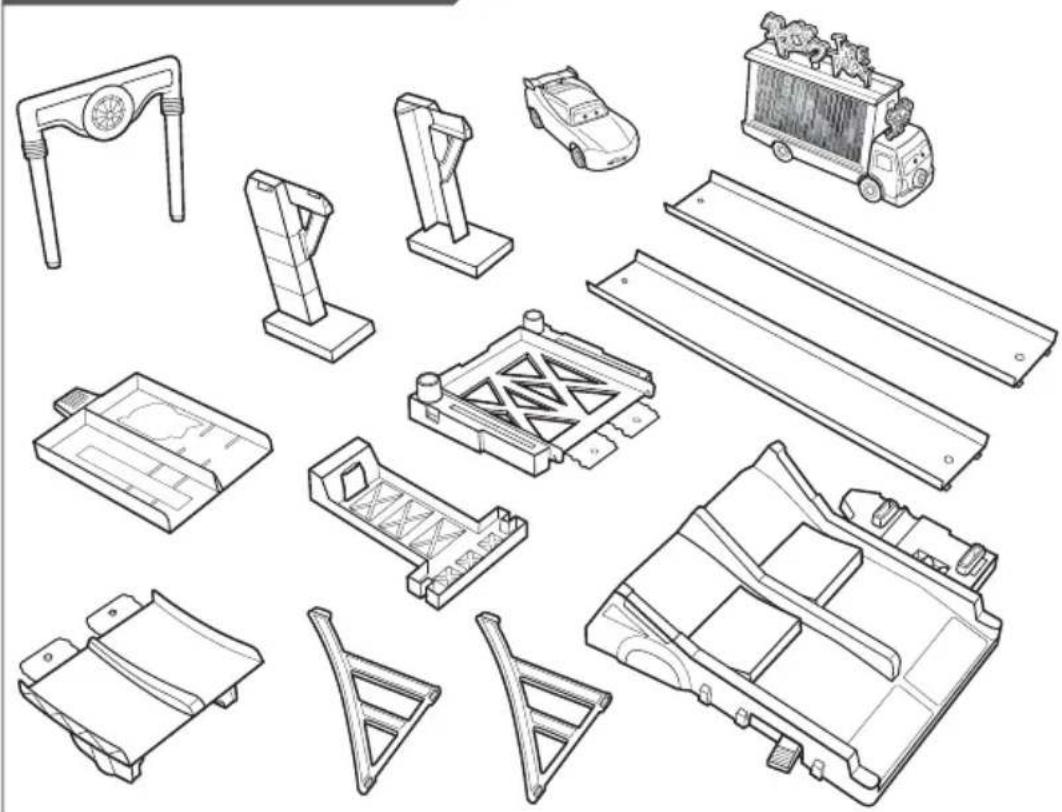 MATTEL NEON NIGHTS TRACK SET - CONTENTS - 1