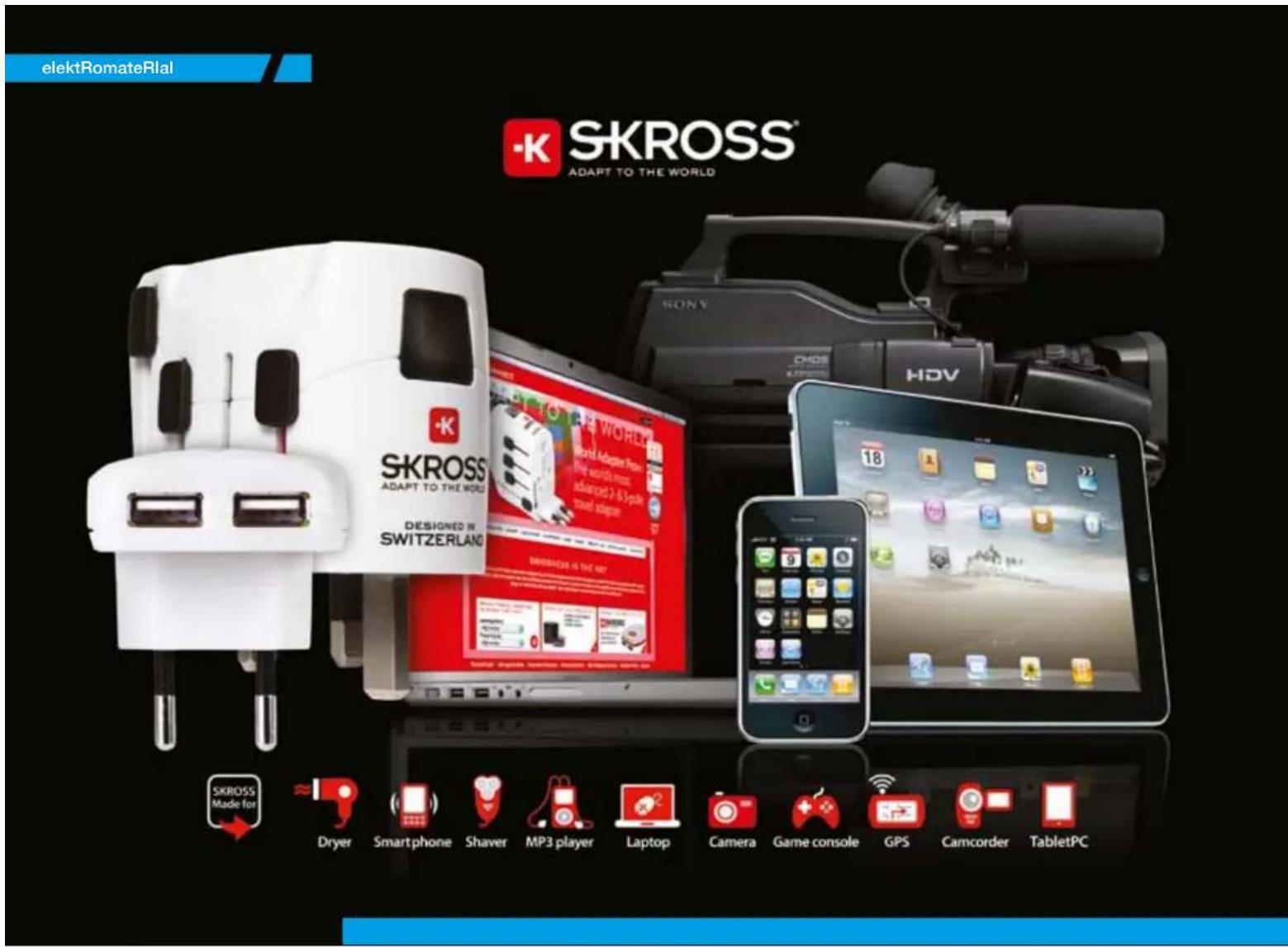 elektRomateRial SKROSS® ADAPT TO THE WORLD SKROSS ADAPT TO THE WORLD DESIGNED IN SWITZERLAND World Adapte From: the words most advanced 2-8.3-pink travel adapter SANDEREGIS IS THE ART SKROSS Made for Dryer Smartphone Shaver MP3 player Laptop Camera Game console GPS Camcorder TabletPC
