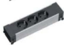 Bachmann 916.003 - Steckdoseneinheiten Aluminium, 3-fach - 8
