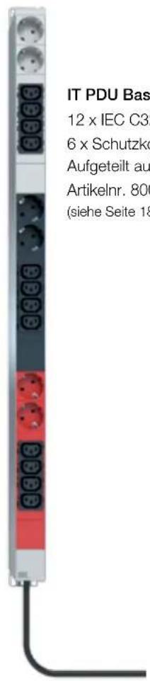 IT PDU Bas 12 x IEC C32 6 x Schutzko Aufgeteilt au Artikelnr. 800 (siehe Seite 18
