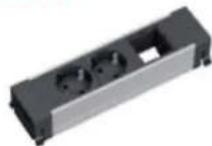 Bachmann Desk 1 - Steckdoseneinheiten Aluminium, 3-fach - 4