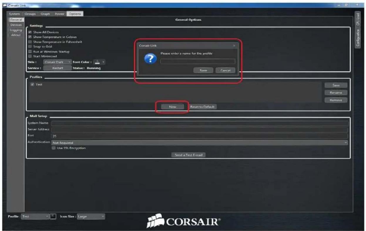 General Options Settings Show All Devices Show Temperature in Celsius Show Temperature in Fahrenheit Snap to Grid Run at Windows Startup Start Minimized Skis: Corsair Dark Font Color: Service: Restart Status: Running Profiles Test Save Rename Remove New Reset to Default Mail Setup System Name Server Address Port: 25 Authentication: Not Required Use SSL Encryption Send a Text E-mail Profile: Test Icon Size: Large CORSAIR®