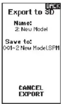 Export to 3D Name: 2: New Model Save to: 001~2 New Model.SPM CANCEL EXPORT