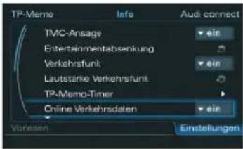 AUDI A5 Sportback (2015) - Verkehrsinformationen online - 2