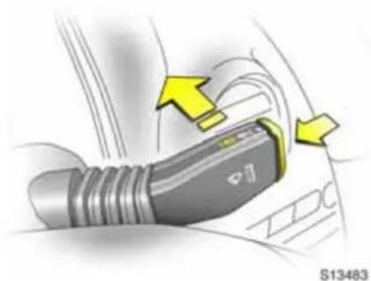OPEL Antara (2006) - Scheibenwaschanlage und Scheinwerferwaschanlage \* betätigen: Ziehen Sie den Hebel zum Lenkrad - 1