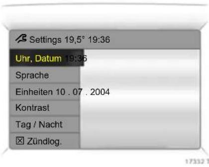 OPEL Antara (2006) - Graphic-Info-Display \* bzw. Color-Info-Display \*, Auswahl von Funktionen - 5