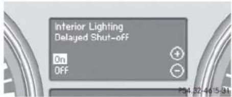 Mercedes-Benz ML 550 (2008) - Setting interior lighting delayed shut-off - 1