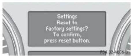 Mercedes-Benz ML 550 (2008) - Resetting all settings - 1