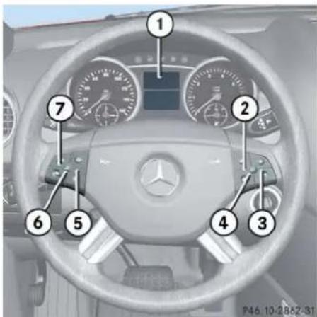 Mercedes-Benz ML 550 (2008) - Multifunction steering wheel - 1