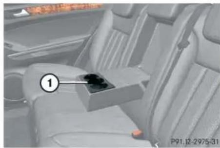 Mercedes-Benz ML 550 (2008) - Cup holder in rear armrest - 1
