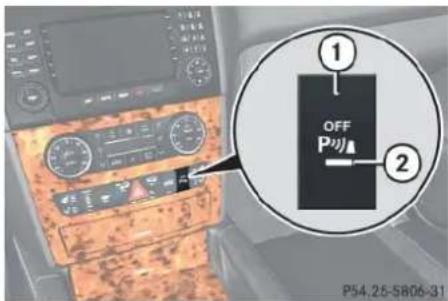 Mercedes-Benz ML 550 (2008) - Switching the Parktronic system\* on/off - 1