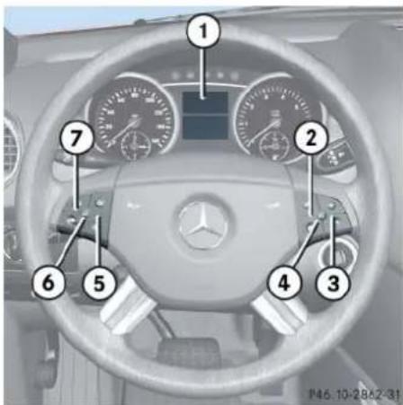 Mercedes-Benz ML 550 (2008) - Multifunction steering wheel - 1