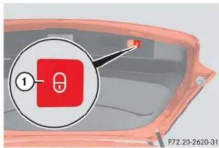 Mercedes-Benz ML 550 (2008) - Closing the tailgate and locking the vehicle from the outside (vehicles with KEYLESS-GO \*) - 1