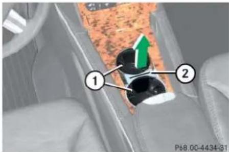 Mercedes-Benz ML 550 (2008) - Removing and reinstalling cup holder - 1
