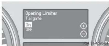 Mercedes-Benz ML 550 (2008) - Limiting opening height of tailgate\* - 1