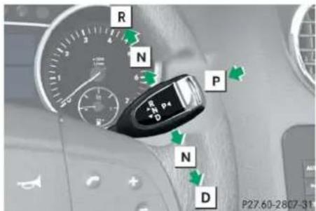 Mercedes-Benz ML 550 (2008) - Gear selector lever - 1
