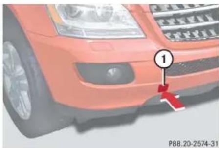 Mercedes-Benz ML 550 (2008) - Installing towing eye bolt - 1