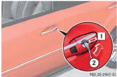 Mercedes-Benz ML 550 (2008) - Unlocking the vehicle - 2