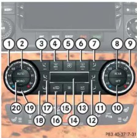 Mercedes-Benz ML 550 (2008) - 3-zone automatic climate control\* - 1