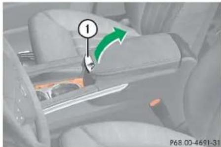 Mercedes-Benz ML 550 (2008) - Storage/telephone\* compartment under front center armrest - 1