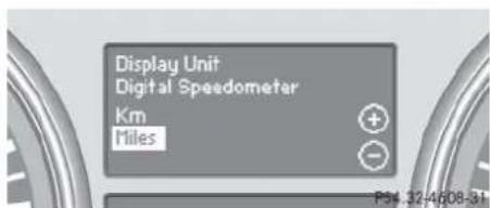Mercedes-Benz ML 550 (2008) - Selecting speedometer display mode - 1