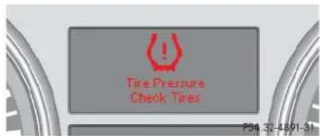 Mercedes-Benz ML 550 (2008) - Tire inflation pressure warnings - 1