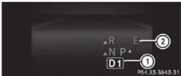 Mercedes-Benz CLS (2016) - Transmission position and drive program display - 1