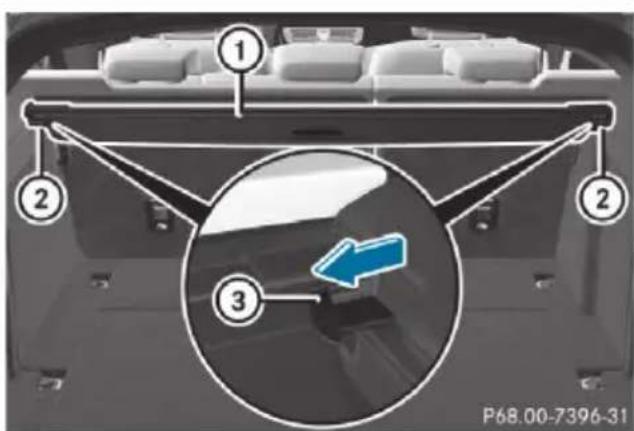 Mercedes-Benz CLS (2016) - Fitting/removing the luggage compartment cover - 1