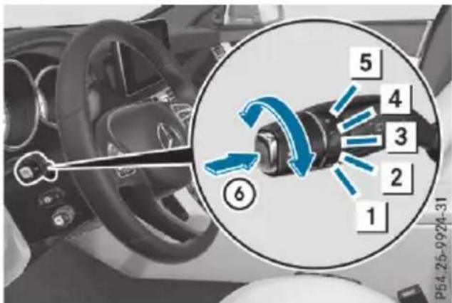 Mercedes-Benz CLS (2016) - Switching the windscreen wipers on off - 1