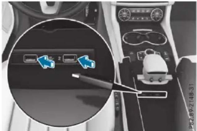 Mercedes-Benz CLS (2016) - Connecting USB devices - 1