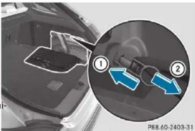 Mercedes-Benz CLS (2016) - Fuel filler flap emergency release - 1