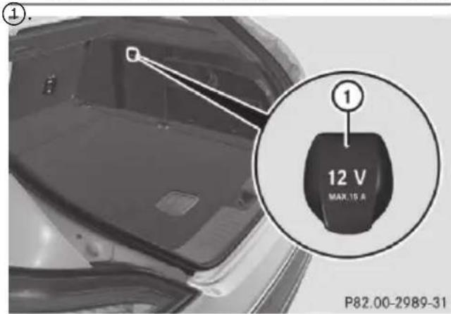 Mercedes-Benz CLS (2016) - Socket in the luggage compartment - 1