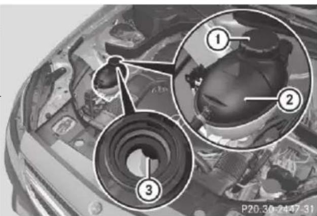 Mercedes-Benz CLS (2016) - Checking the coolant level - 1