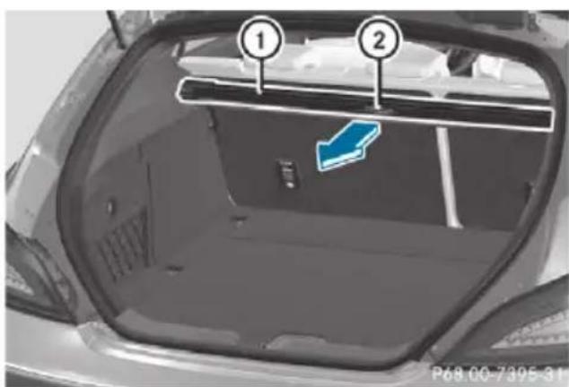 Mercedes-Benz CLS (2016) - Extending and retracting the luggage compartment cover - 1