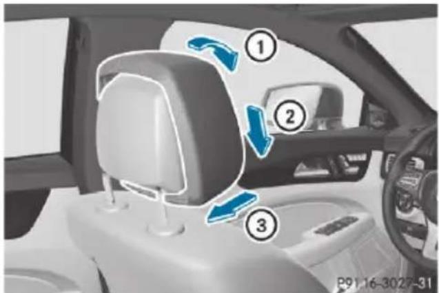 Mercedes-Benz CLS (2016) - Resetting a triggered NECK-PRO head restraint/NECK-PRO luxury head restraint - 1