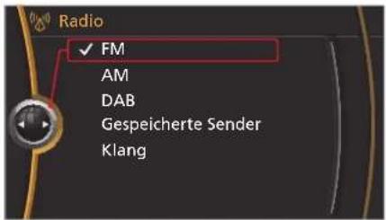 BMW X1 (2009) - Ein Beispiel: Wellenbereich FM aufrufen - 1
