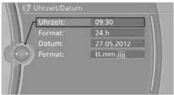 BMW Z4 sDrive 23i (2009) - Uhrzeit einstellen - 1