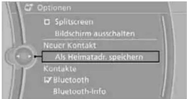 BMW Z4 sDrive 23i (2009) - Kontakt als Heimatadresse festlegen - 1