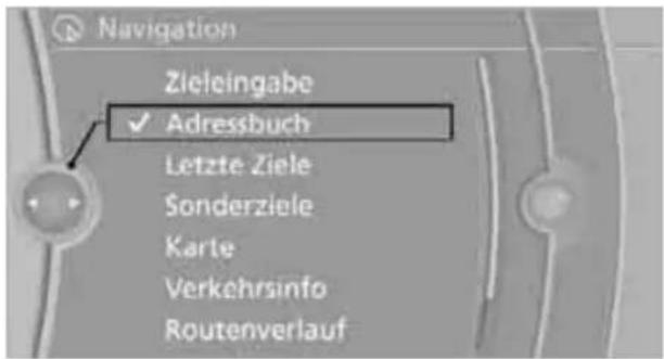 BMW Z4 sDrive 23i (2009) - Ziel aus Adressbuch wählen - 1