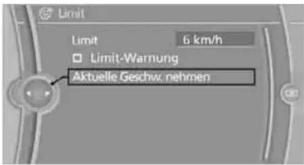 BMW Z4 sDrive 23i (2009) - Momentane Geschwindigkeit als Limit übernehmen - 1