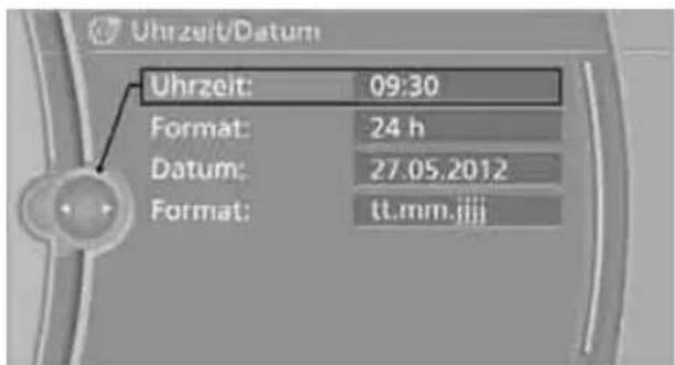 BMW Z4 sDrive 23i (2009) - Ein Beispiel: Uhr einstellen - 3