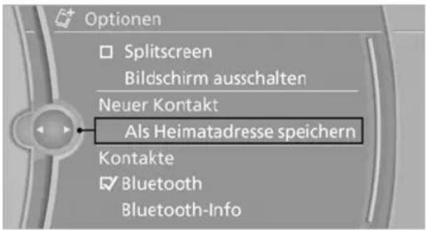 BMW 740Li (2008) - Kontakt als Heimatadresse festlegen - 1