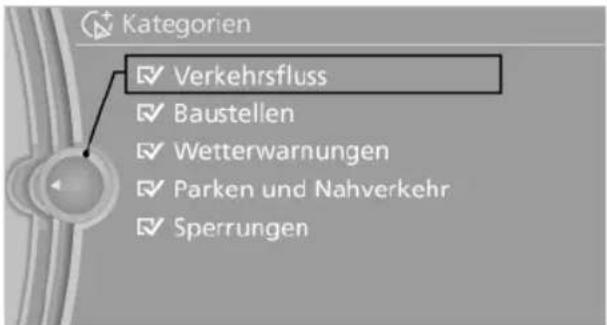 BMW 740Li (2008) - Filtern von Verkehrsinfos - 1