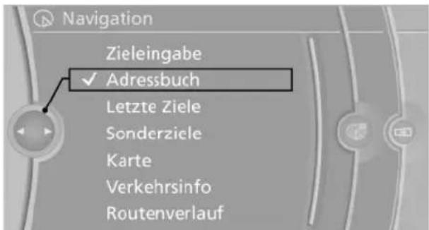 BMW 740Li (2008) - Ziel aus Adressbuch wählen - 1