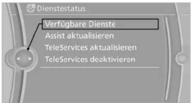 BMW 740Li (2008) - „Verfügbare Dienste“ - 1