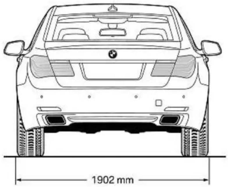 BMW 740Li (2008) - Breite ohne Spiegel - 1