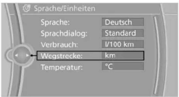 BMW 740Li (2008) - Maßeinheiten einstellen - 1