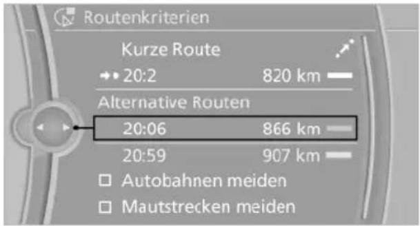 BMW 740Li (2008) - Routenkriterien ändern - 1