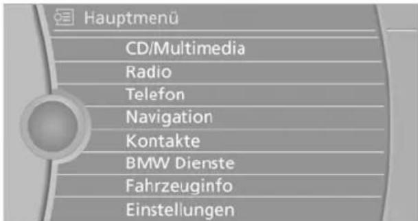BMW 740Li (2008) - Hauptmenü aufrufen - 2