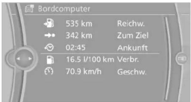 BMW 740Li (2008) - Entfernung zumFahrtziel manuell einstellen - 1